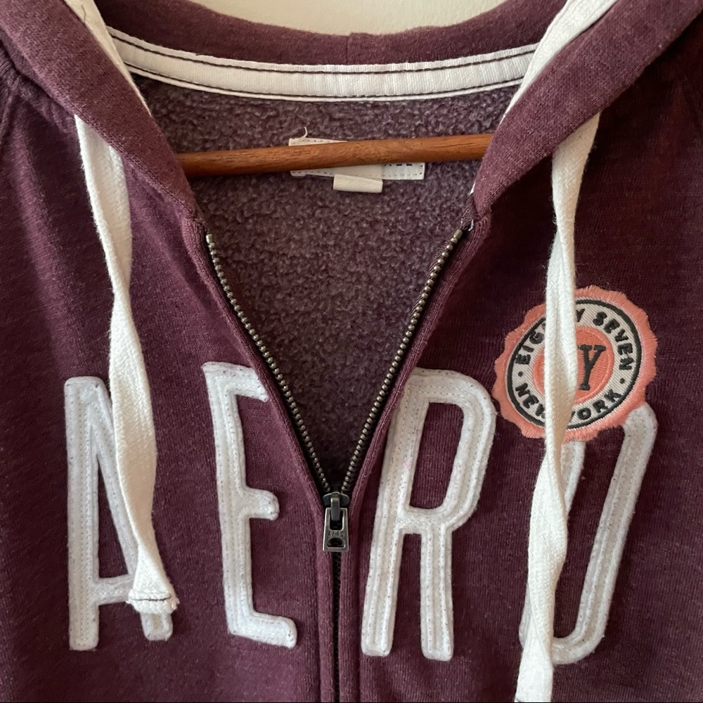 Purple Aeropostale Hooded Zip Up Jacket - Picture 6 of 11